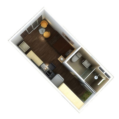 Casa prefabbricata completamente arredata 2 camere da letto Container Luxury Living 20 FT Container Home With Toilet Prefab Ship Container