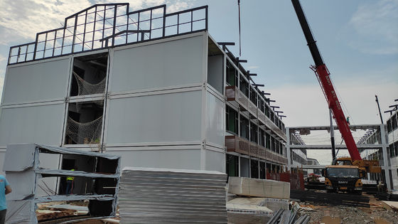 BOX SPACE Tre strati per il cantiere Dormitorio 20ft Prefabbricato Container House Prezzo basso Grande casa prefabbricata