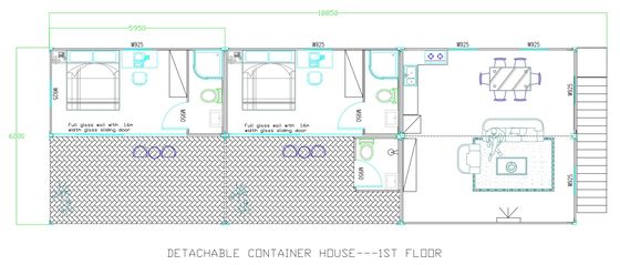 Case di container su misura Case prefabbricate in acciaio con 3 camere da letto come villa e resort sul mare