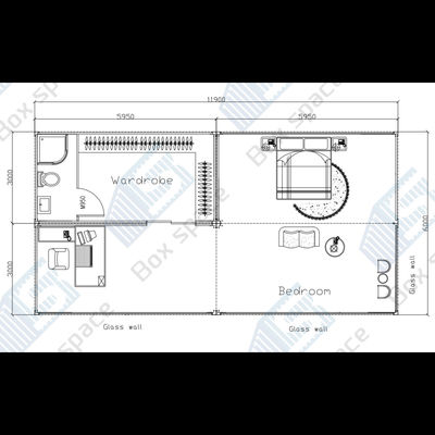 1 camera da letto Container Home Cina 20ft Casa di contenitori pieghevoli espandibili Case pieghevoli 20ft con bagno