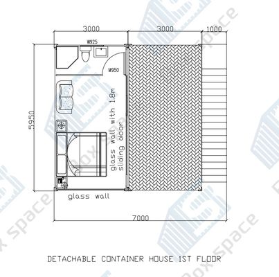 Box Space Piccole case pronte per la spedizione Casa prefabbricata con 3 camere da letto Ville di lusso Casa prefabbricata modulare contenitore Cipro