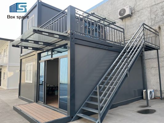 Boxspace 20ft Off-Grid Container Case 2 piani Container mobili Ufficio Piccola Prefabbricata Casa Per Affitto Appartamento